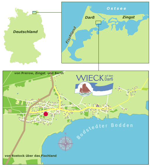 Karte Lage Wieck Region Fischland-Darß-Zingst